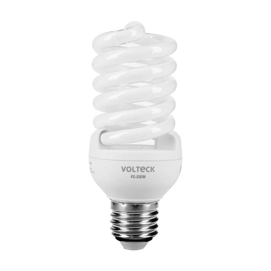 Lámpara espiral mini T2 23 W luz cálida en blíster, Volteck SKU FC-23EM0