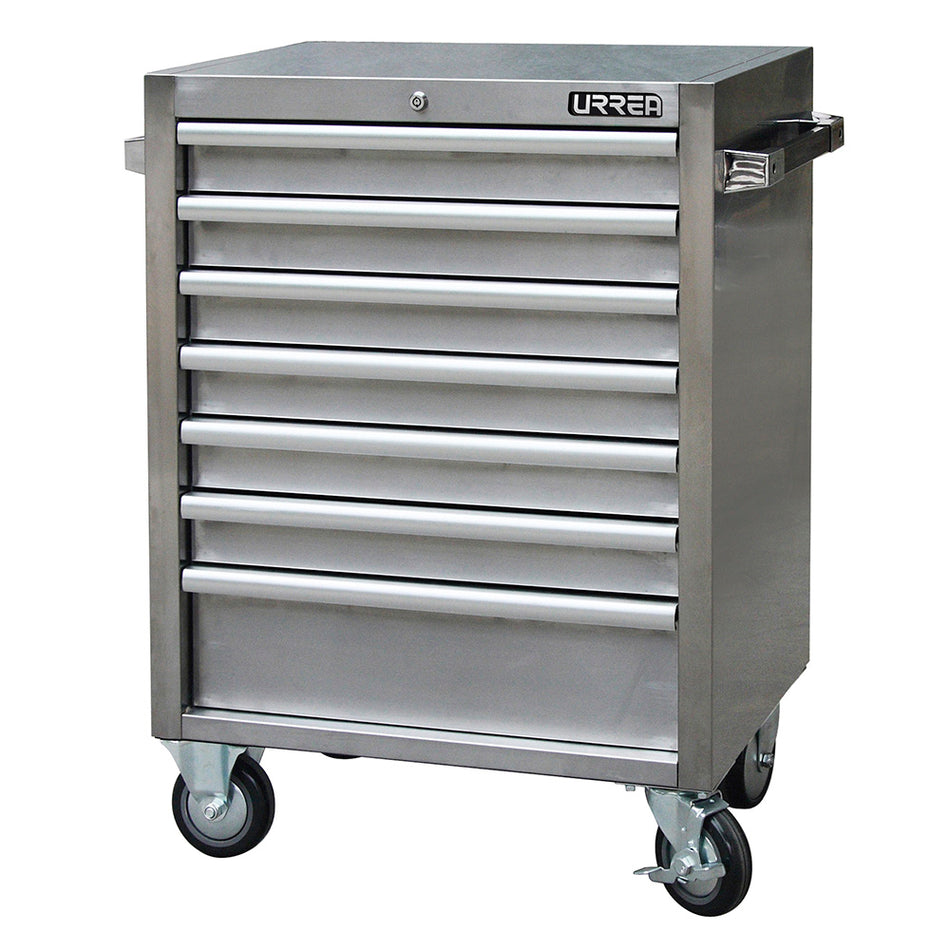 GABINETE ACERO INOXIDABLE MOVIL 7 GAVETAS 27 SERIE H SKU H27M7S