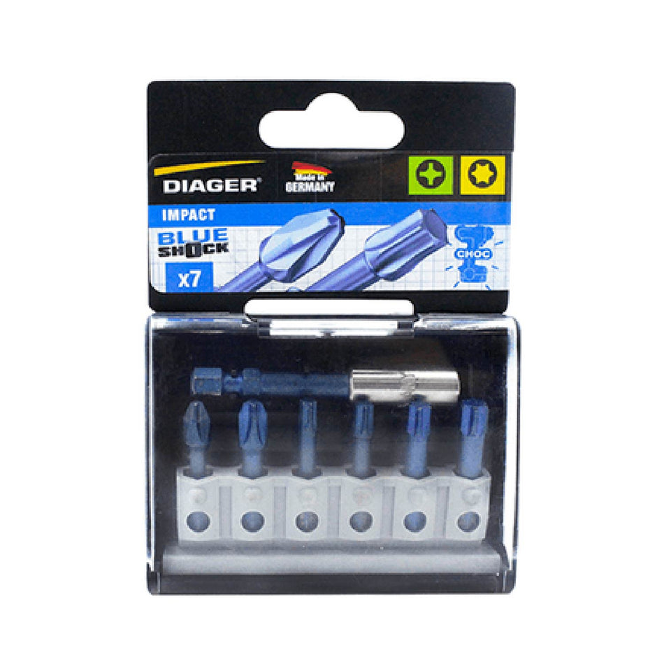 JGO. DE PUNTAS BLUE SHOCK 7 PZ PH / TX - 1.3/16 PLG SKU HDG618C