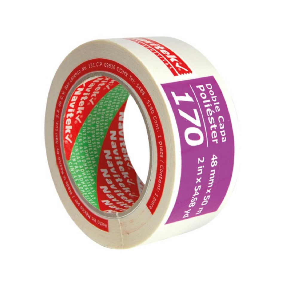 CINTA DOBLE CAPA POLIESTER 12 MM X 50 M SKU HNK170125