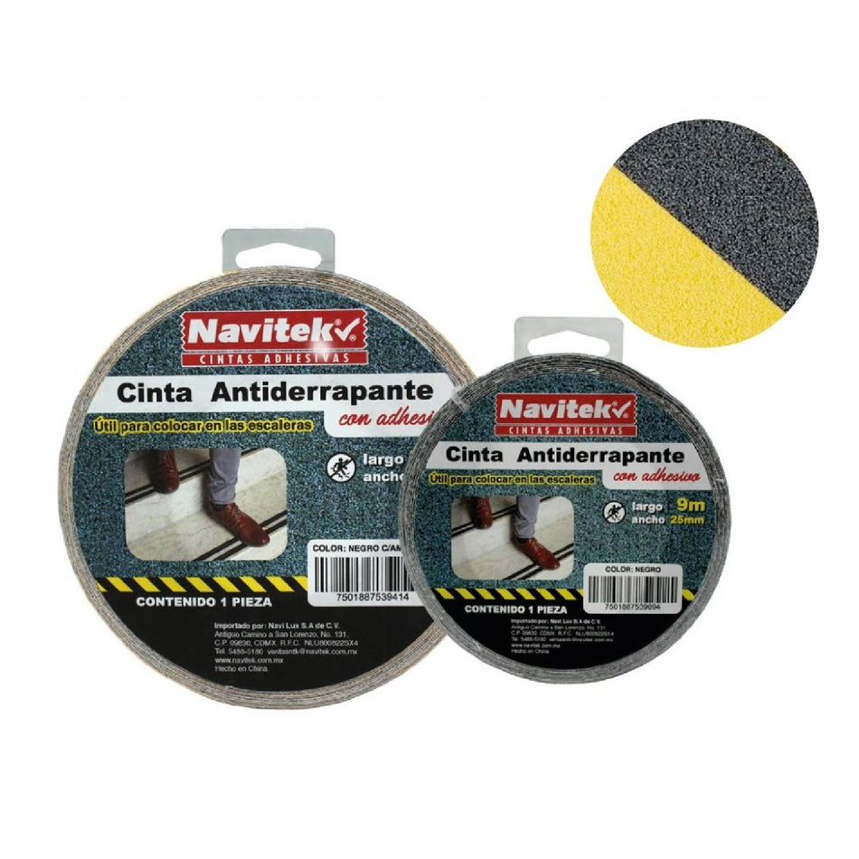 CINTA ANTIDERRAPANTE AMARILLO-NEGRO 25 MM X 18 M SKU HNK76025188