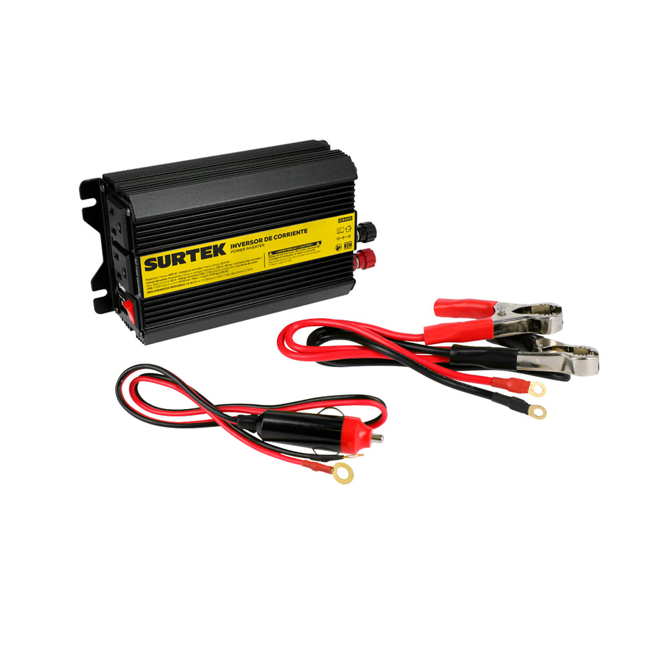 INVERSOR DE CORRIENTE 12 V DC - 120 V AC, 400 W SKU IC64000
