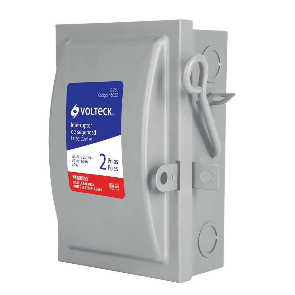 Interruptor de seguridad 2 polos, 30 A, Volteck SKU IS-2300