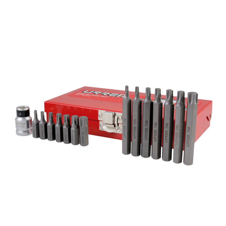 JUEGO DE PUNTAS TORX HEXAGONO DE 3 8 CON ADAPTADOR 15 PIEZAS SKU J2315