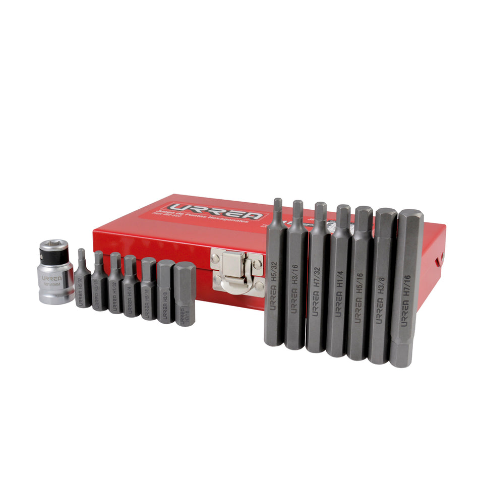 JUEGO DE PUNTAS HEXAGONALES HEXAGONO DE 3 8 EN PULGADAS CON ADAPTADOR 15 PIEZAS SKU J2415