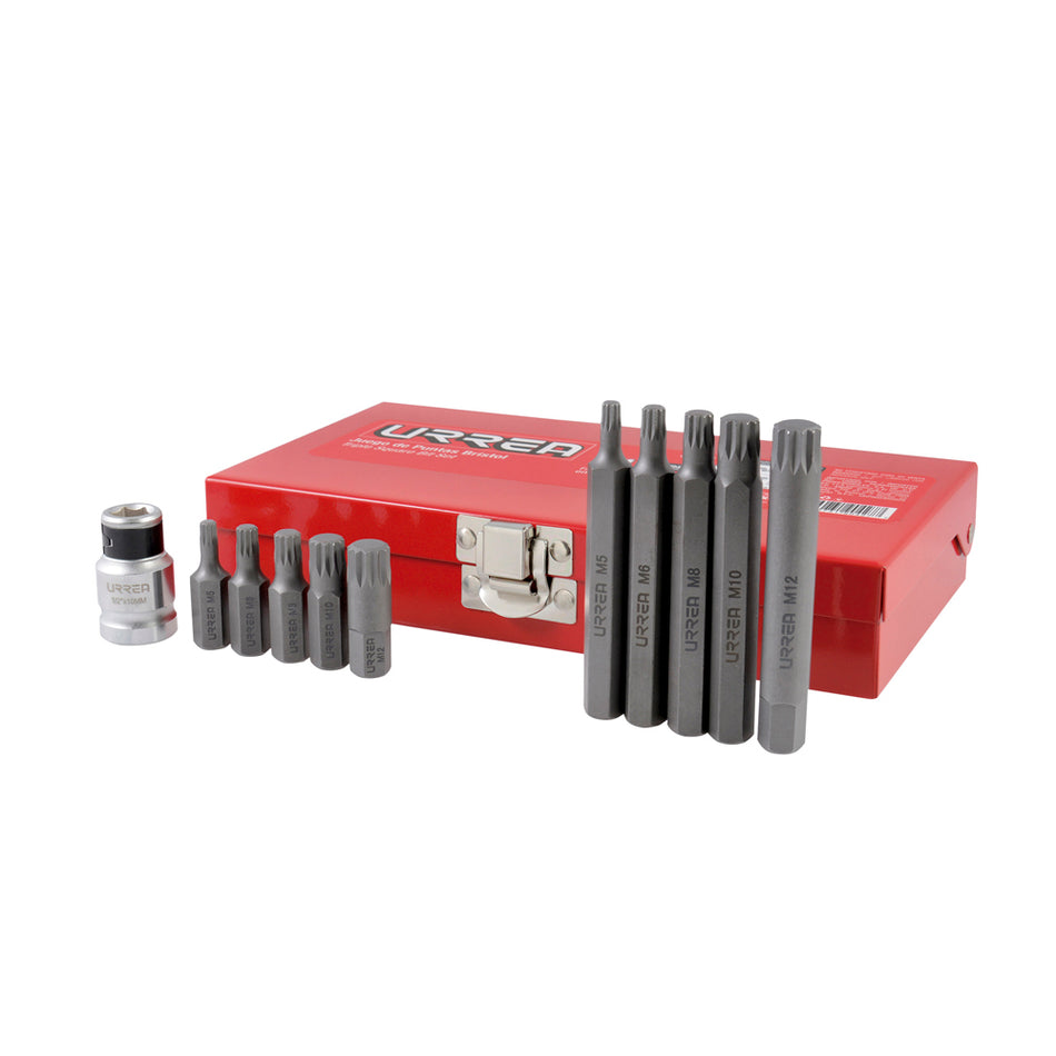 JUEGO DE PUNTAS BRISTOL HEXAGONO DE 3 8 CON ADAPTADOR Y CAJA METALICA 11 PIEZAS SKU J6011