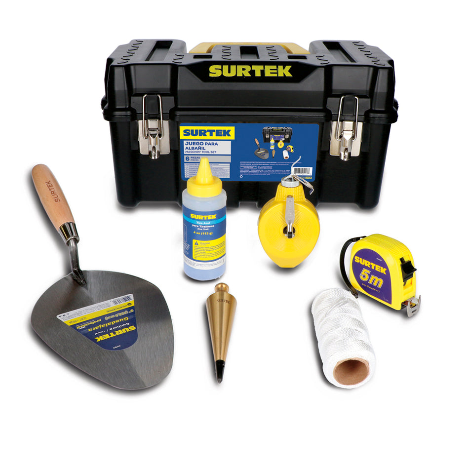 JUEGO COMBINADO DE HERRAMIENTAS PARA CONSTRUCCION 6 PIEZAS SKU JAL60