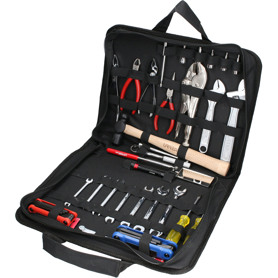 JUEGO COMBINADO DE HERRAMIENTA AUTOMOTRIZ PARA REPARACION BASICA 31 PIEZAS CON PORTAFOLIO SKU JAU31