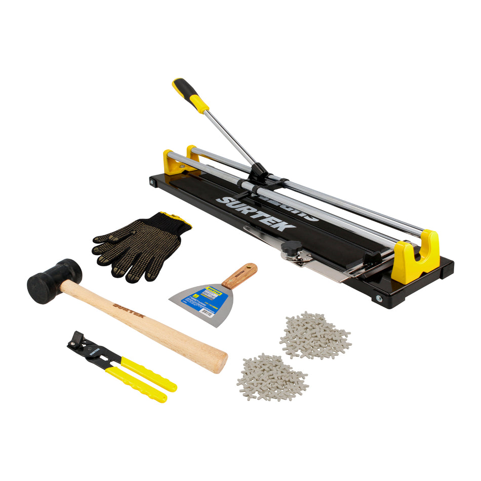 JUEGO COMBINADO DE HERRAMIENTA PARA CORTAR E INSTALAR AZULEJO 7 PIEZAS SKU JAZ7S0