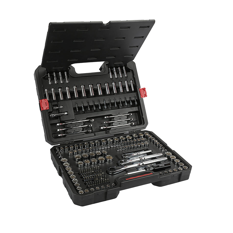 JUEGO COMBINADO DE HERRAMIENTA PARA MECANICO CON MALETIN PLASTICO 230 PIEZAS SKU JCB02