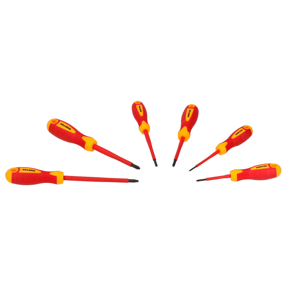 JUEGO DE DESTORNILLADORES CON MANGO BIMATERIAL 1000 V COMBINADOS, 6 PIEZAS SKU JDB6V0