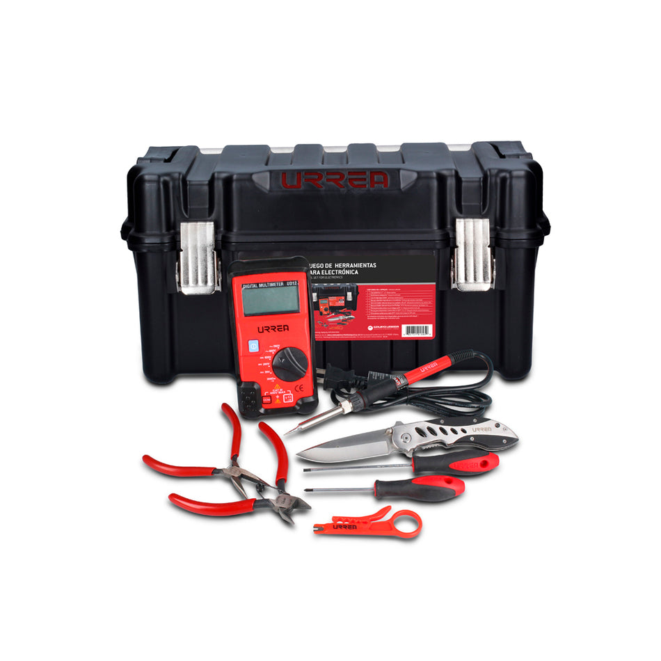 JUEGO DE HERRAMIENTA PARA ELECTRONICO CON CAJA PLASTICA 9 PIEZAS SKU JEL9