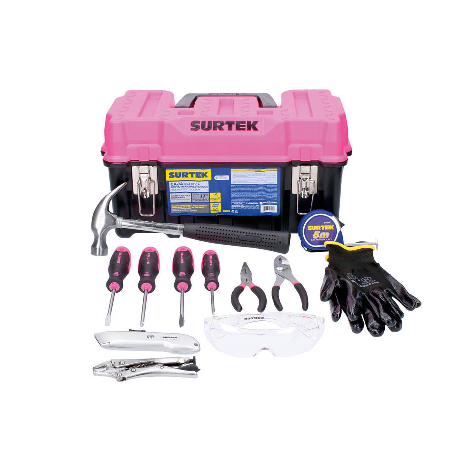 JUEGO COMBINADO DE HERRAMIENTA PARA DAMA 13 PIEZAS, CON CAJA PLASTICA SKU JH13P0