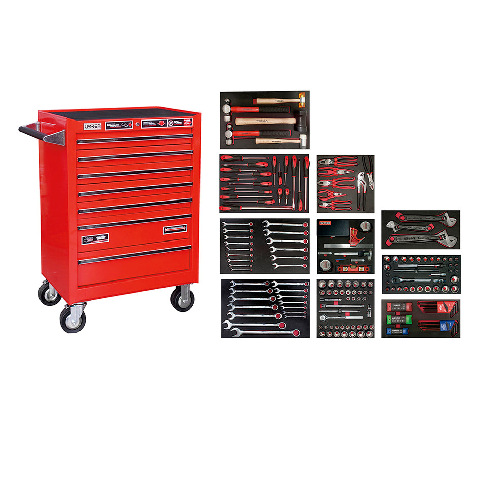 JUEGO INDUSTRIAL CON ORGANIZACION MODULAR DE 7 GAVETAS 194 PIEZAS CON GABINETE X27M7 SKU JI194