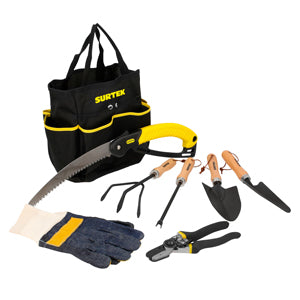 JUEGO COMBINADO DE HERRAMIENTA PARA JARDINERAA 8 PIEZAS, CON BOLSA PORTAHERRAMIENTA SKU JJ80