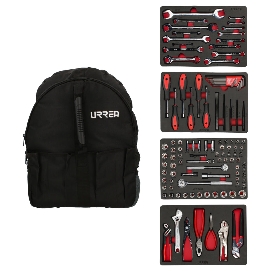 JUEGO COMBINADO DE HERRAMIENTA PARA MECANICO 102 PIEZAS CON MOCHILA SKU JMH02