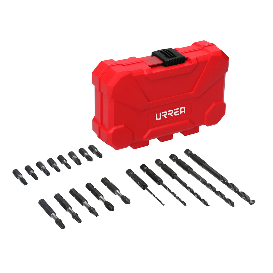 JUEGO DE PUNTAS Y ACCESORIOS CON SISTEMA DE AMORTIGUACION DE IMPACTO 18 PIEZAS SKU JUP18