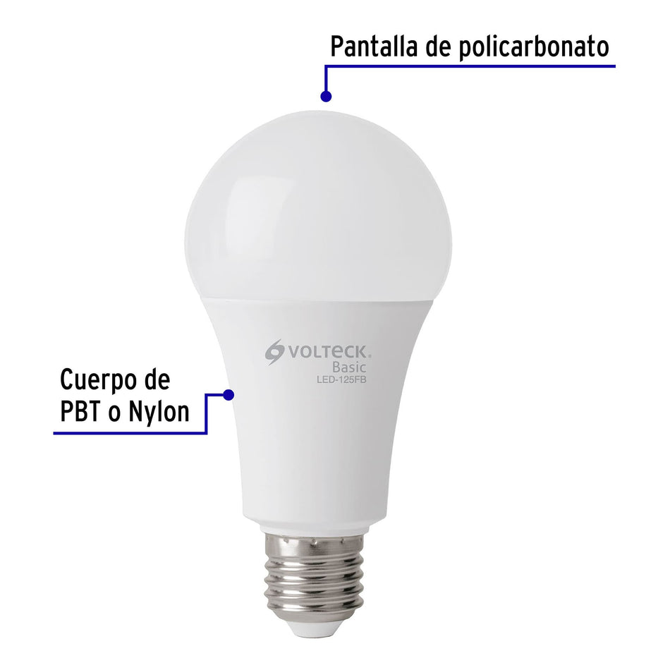 Pack de 4 lámparas LED A19 16 W (equiv. 100 W), luz de día SKU LED-125FBX40