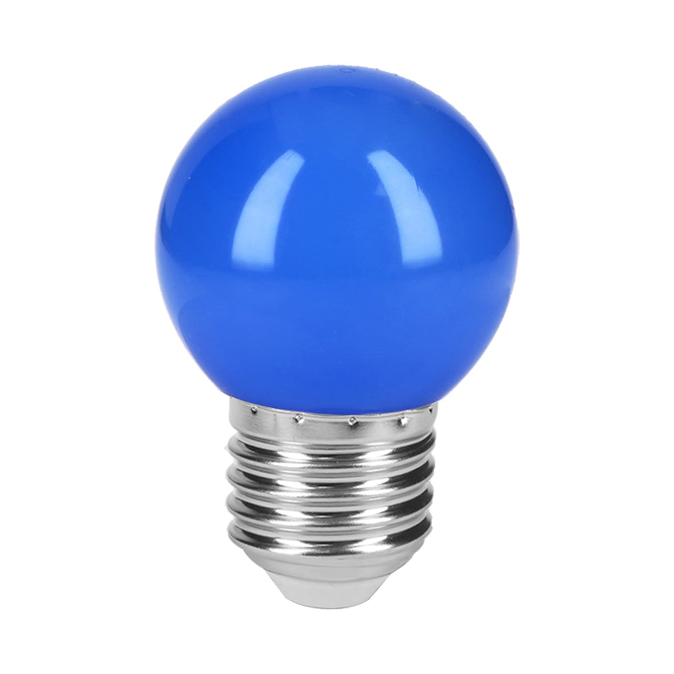 Lámpara LED tipo bulbo G45 1 W color azul, caja, Volteck SKU LED-1AZ0