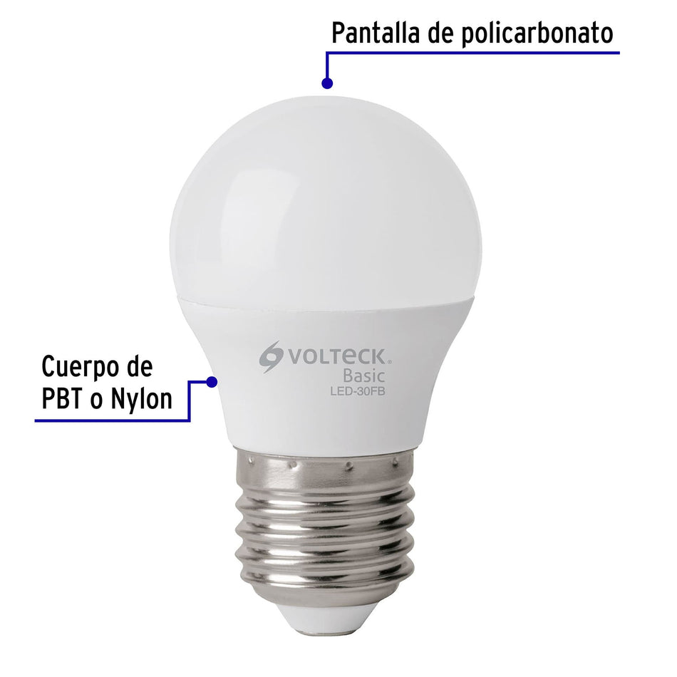 Pack de 4 lámparas LED G45 3 W (equiv. 25 W), luz de día SKU LED-30GFBX40