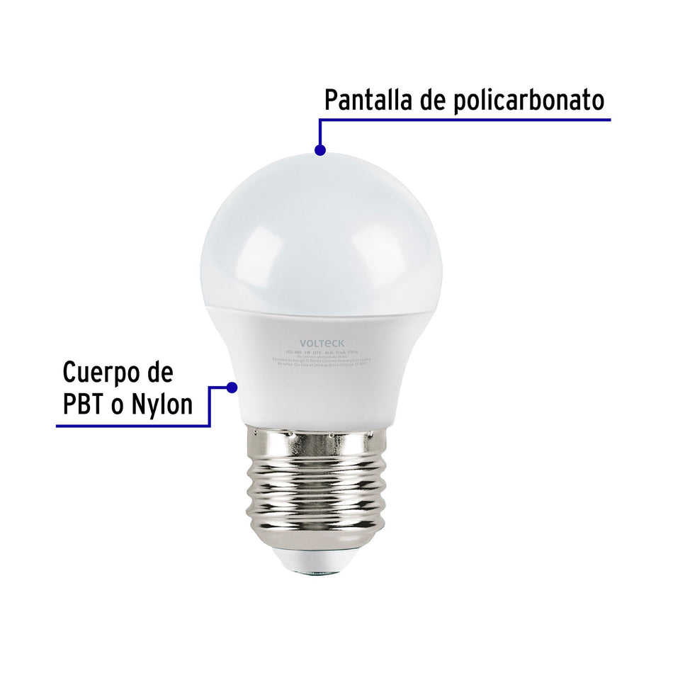 Pack de 4 lámparas LED G45 3 W (equiv. 25 W), luz de día SKU LED-30GFX40