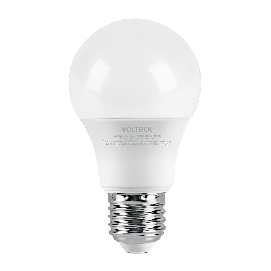 Lámpara LED A19 6 W (equiv. 40 W) luz de día blíster Volteck SKU LED-40F0