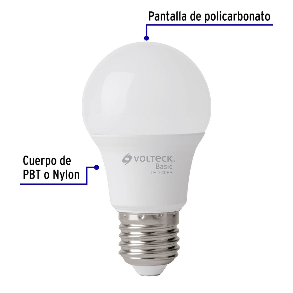 Pack de 4 lámparas LED A19 6 W (equiv. 40 W), luz de día SKU LED-40FBX40