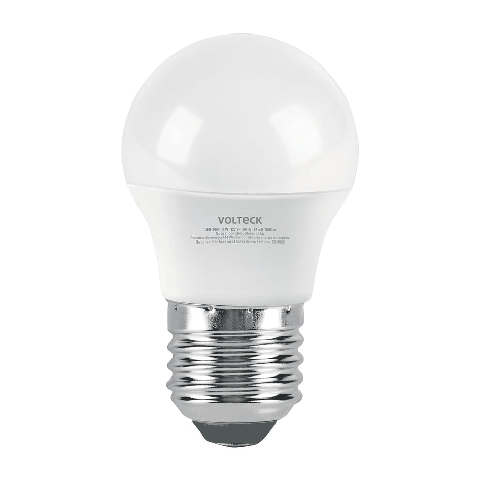 Lámpara LED G45 6 W (equiv. 40 W) luz de día blíster Volteck SKU LED-40GF0