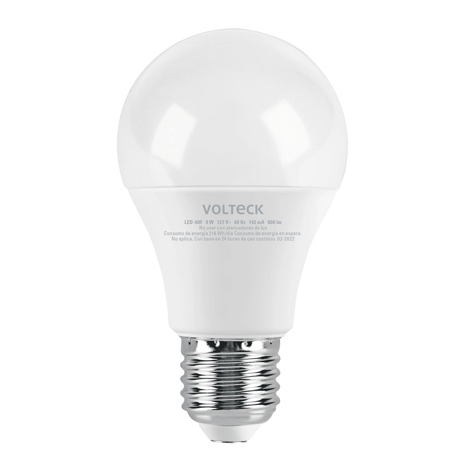 Lámpara LED A19 9 W (equiv. 60 W) luz de día blíster Volteck SKU LED-60F0