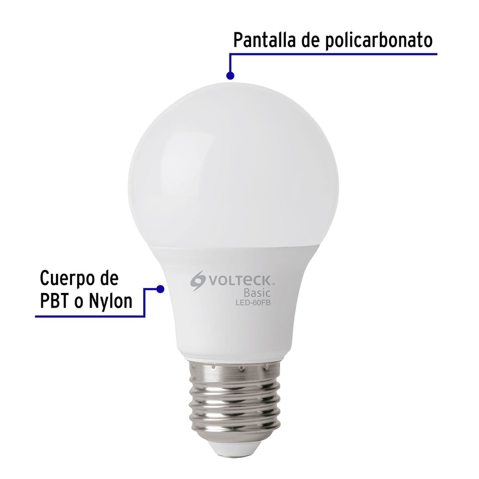 Pack de 4 lámparas LED A19 8 W (equiv. 60 W), luz de día SKU LED-60FBX40