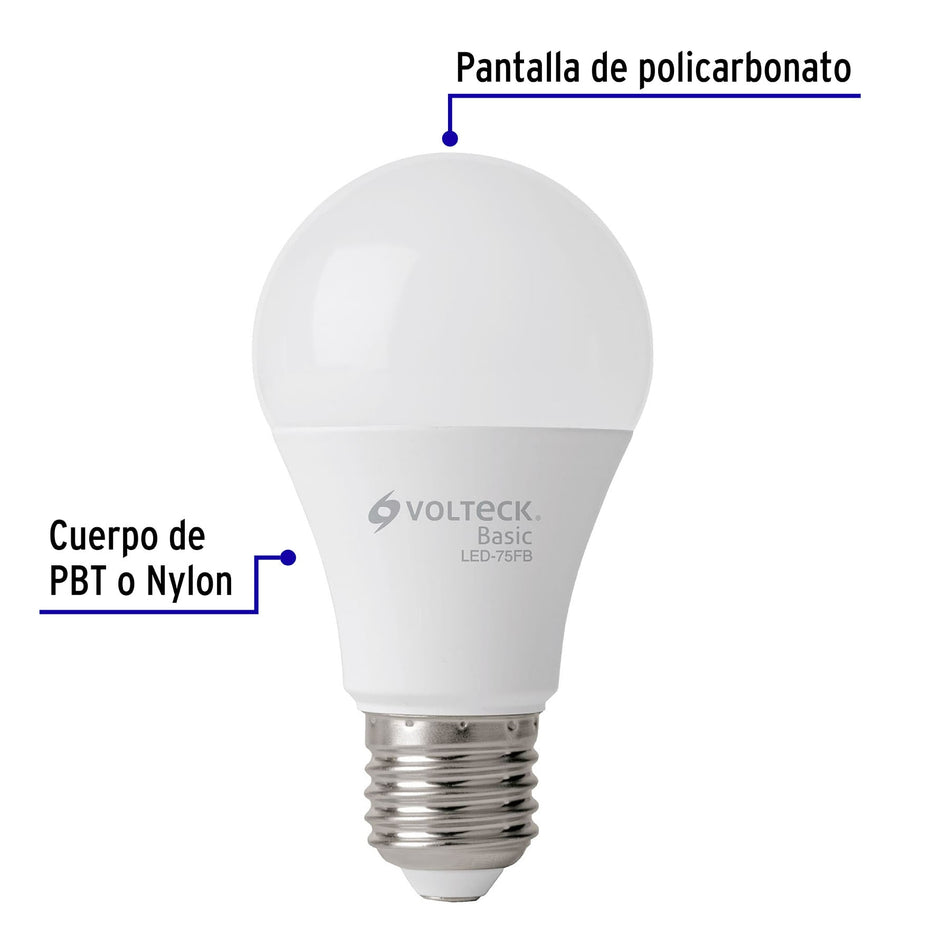 Pack de 4 lámparas LED A19 10 W (equiv. 75 W), luz de día SKU LED-75FBX40