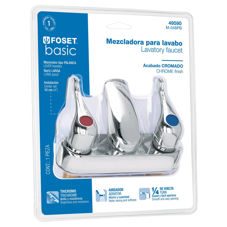 Mezcladora manerales palanca para lavabo, Foset Basic SKU M-048PB