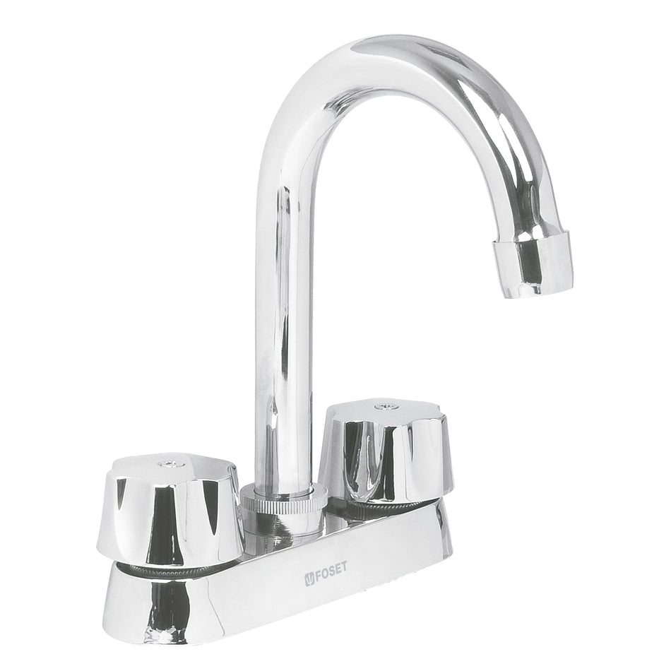 Mezcladora 4' para lavabo, cuello bar, cartucho compresión SKU M-060-C