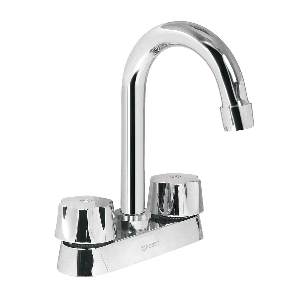 Mezcladora 4' para lavabo, cuello bar, cartucho cerámico SKU M-060