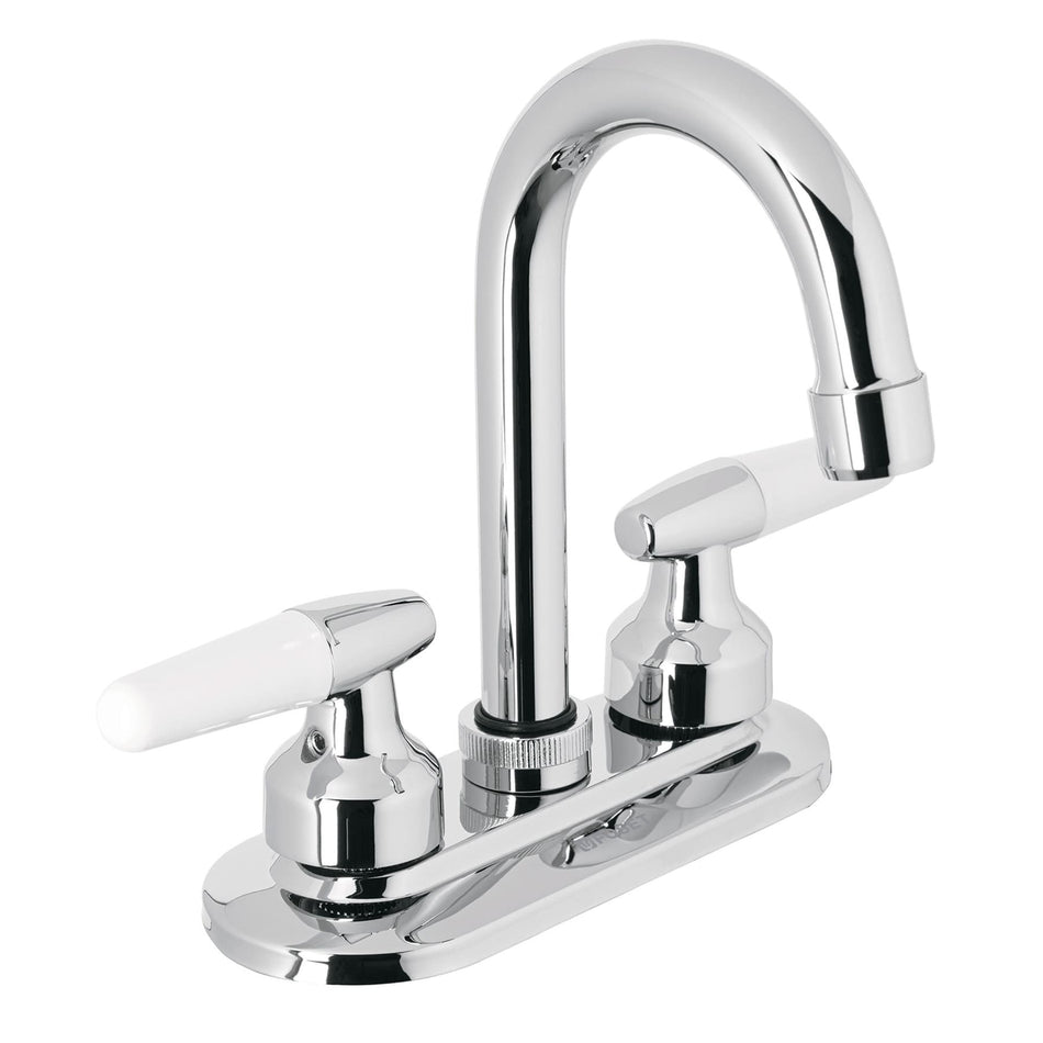 Mezcladora 4' para lavabo, cuello bar, manerales cono SKU M-060I