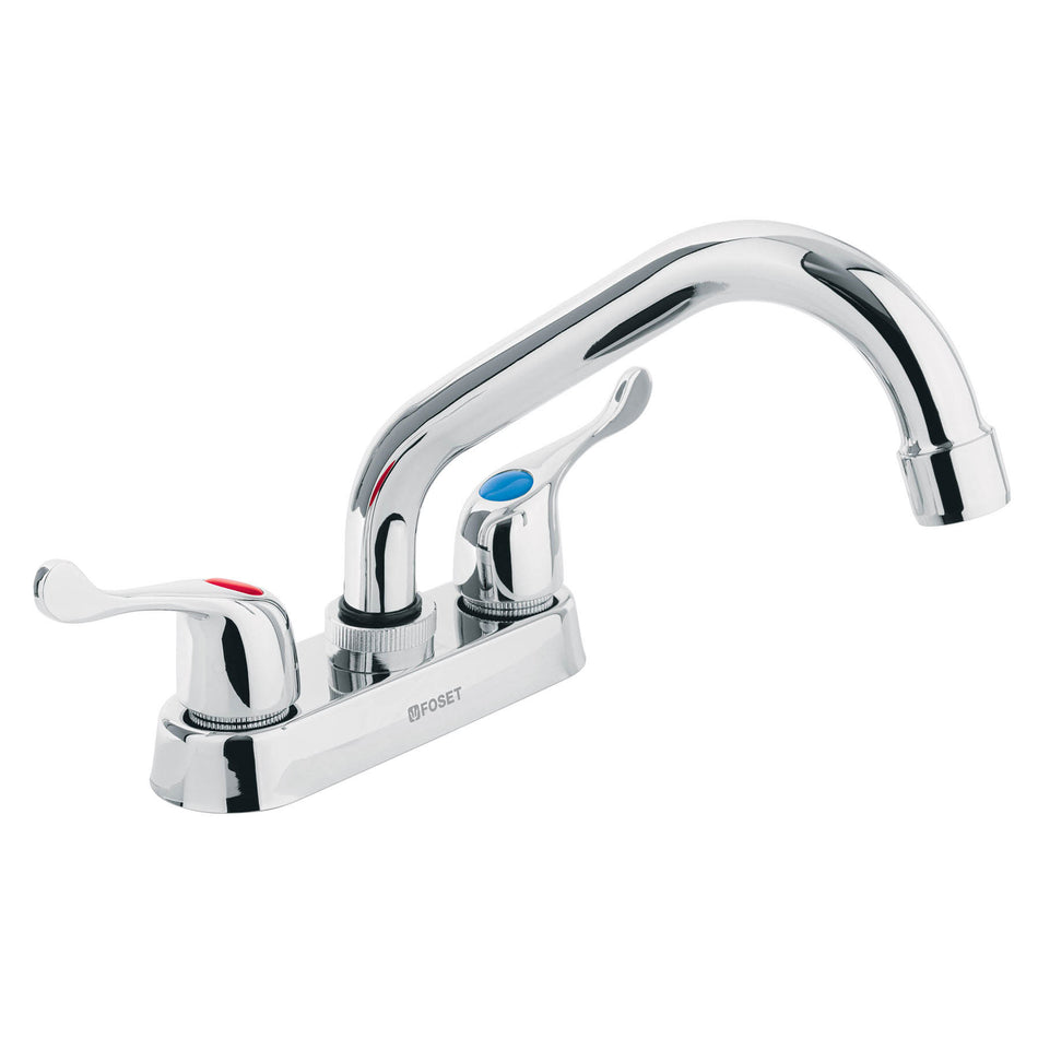 Mezcladora 4' para lavabo, tubular, manerales palanca SKU M-070P