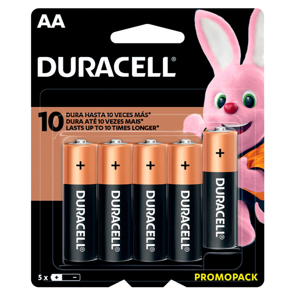 PILA ALCALINA DURACELL® "AA", 5 PIEZAS SKU MN1500X50