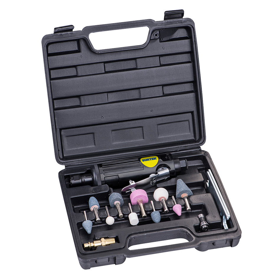 JUEGO DE MOTO-TOOL NEUMATICO RECTO CON ACCESORIOS, 15 PIEZAS SKU MTN414K0