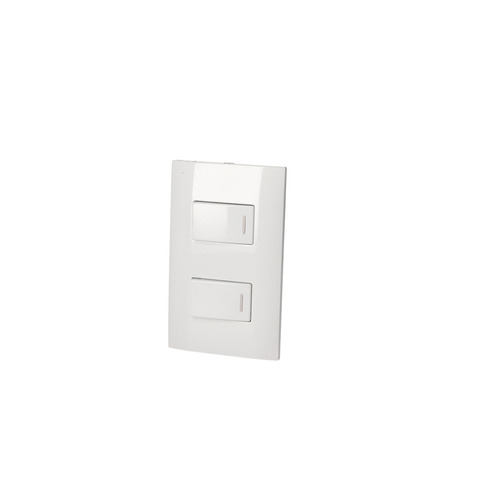PLACA 2 INTERRUPTOR 1/3, LANEA  AMERICANA, COLOR BLANCO SKU P429B0