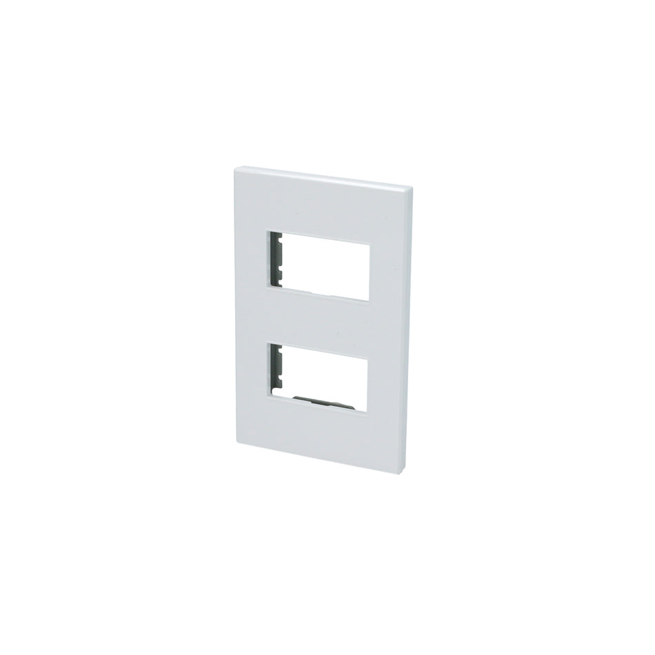 PLACA 2 MODULOS 1/3, LANEA PREMIUM, COLOR BLANCO SKU P602B0