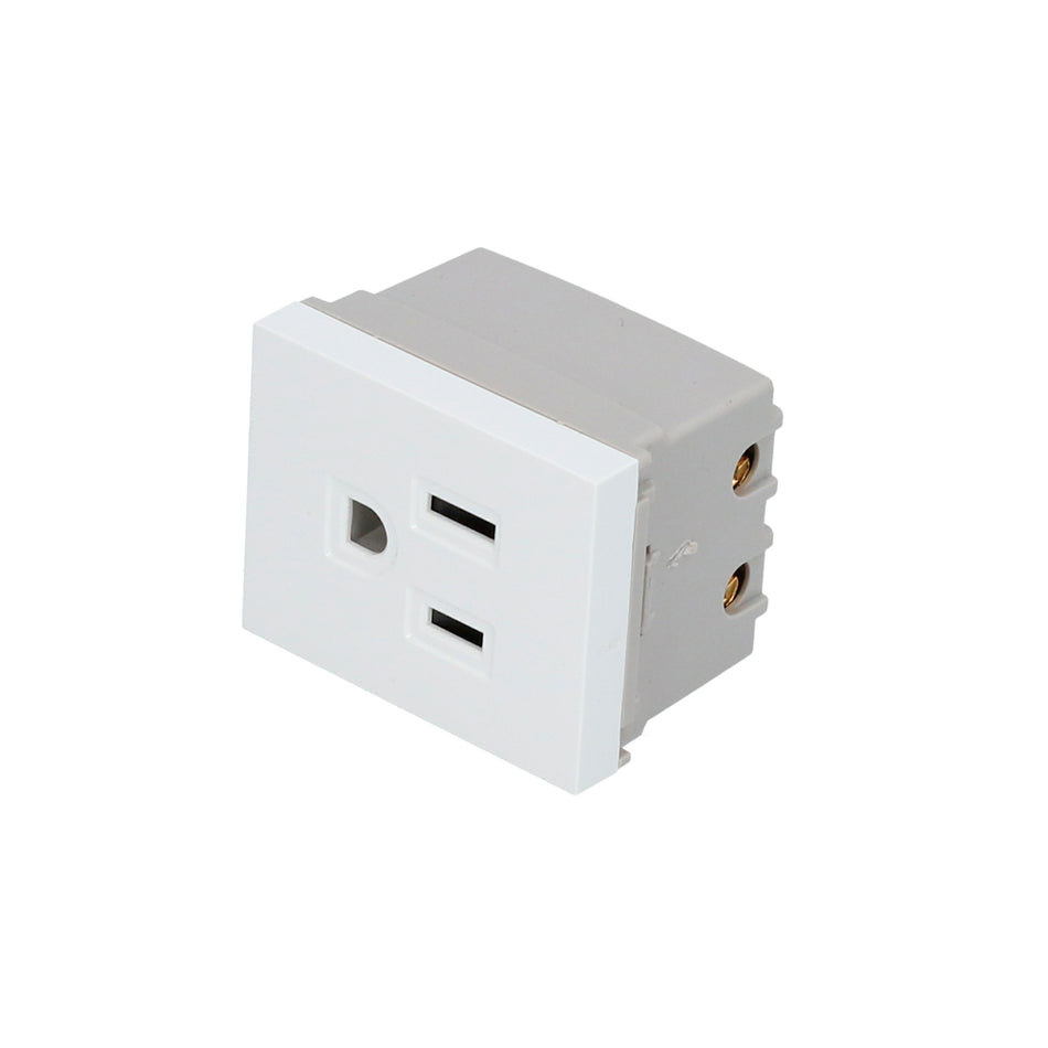 CONTACTO ATERRIZADO 1/2, LANEA PREMIUM, COLOR BLANCO SKU P611B0