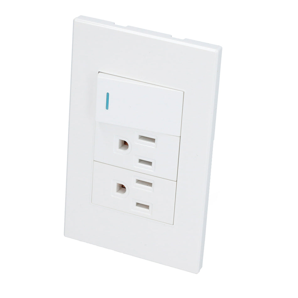 PLACA 1 INTERRUPTOR 2 CONTACTOS 1/3, LANEA PREMIUM, COLOR BLANCO SKU P625B0