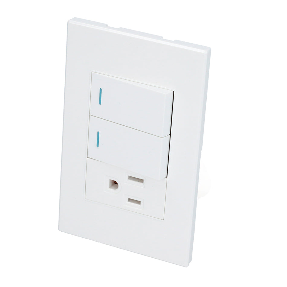 PLACA 2 INTERRUPTOR 1 CONTACTO 1/3, LANEA PREMIUM, COLOR BLANCO SKU P626B0