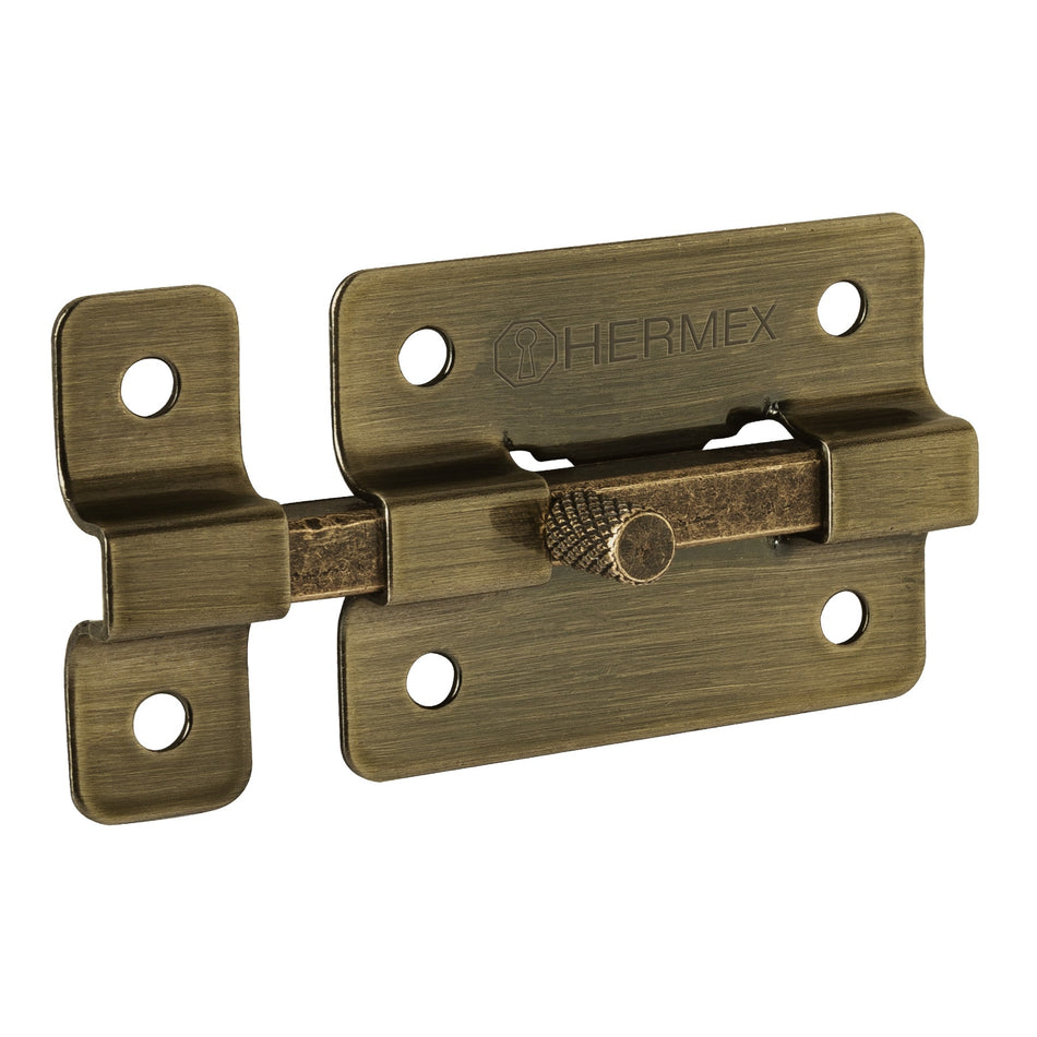 PASADOR DE BARRA PLANA 2', LATON ANTIGUO, HERMEX SKU PAA-35