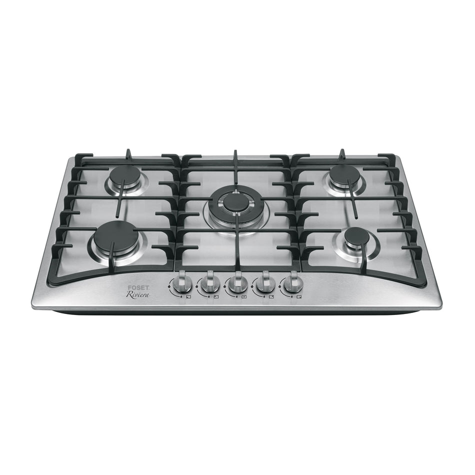 Parrilla gas empotrable 90cm, 5 quem, acero inox, Riviera SKU PAE-905GA