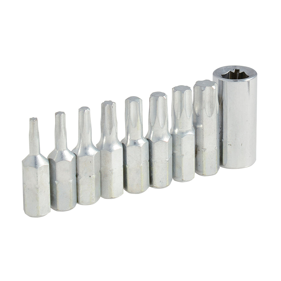 JUEGO DE PUNTAS TORX HEXAGONO DE 1/4", 4 PIEZAS EN BLISTER SKU PFTX90