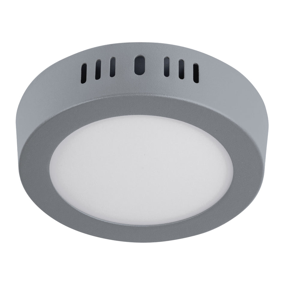 Luminario LED tipo plafón 6 W, redondo, luz de día, gris SKU PLA-214L0