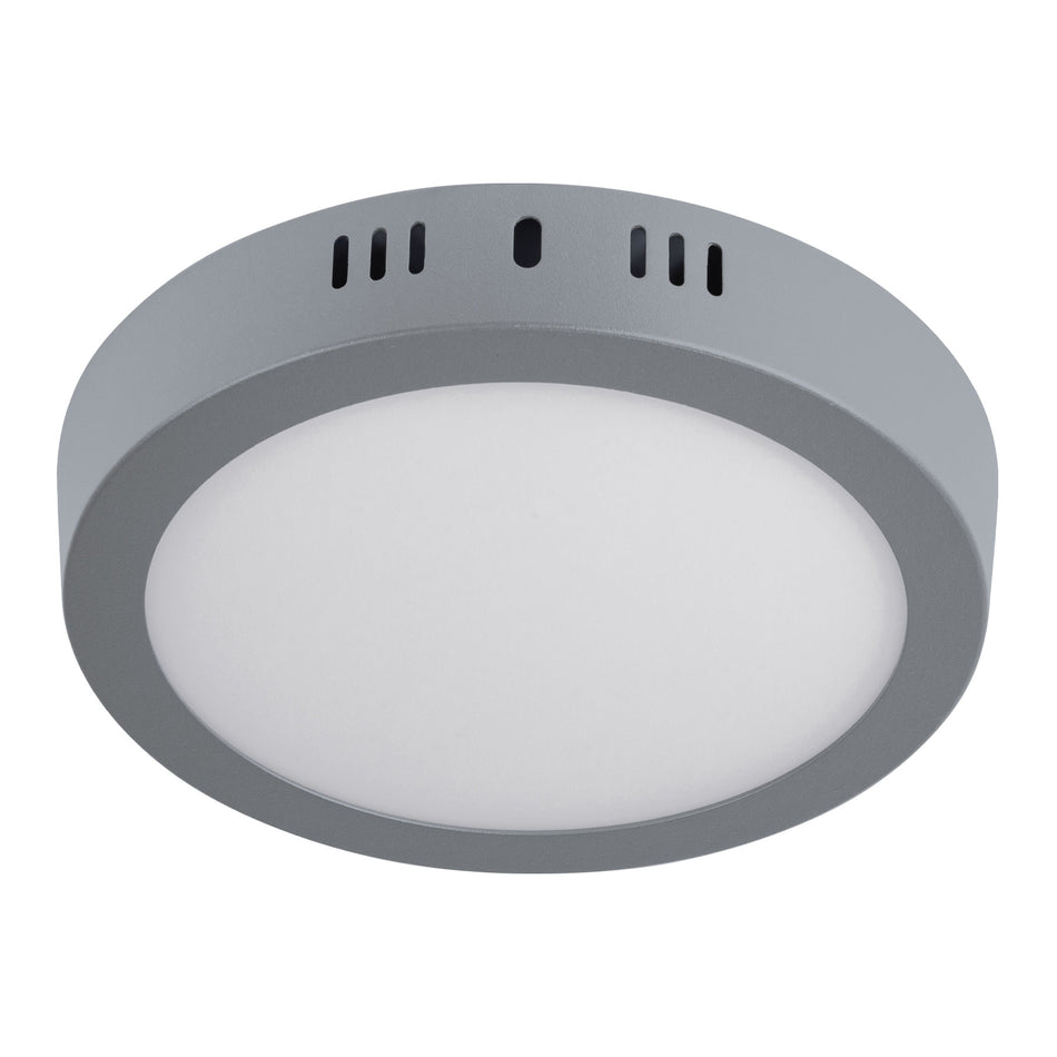 Luminario LED tipo plafón 12 W, redondo, luz de día, gris SKU PLA-215L0