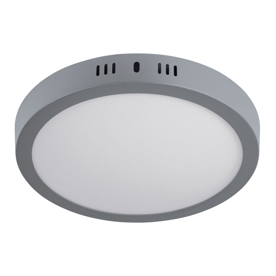 Luminario LED tipo plafón 18 W, redondo, luz de día, gris SKU PLA-216L0