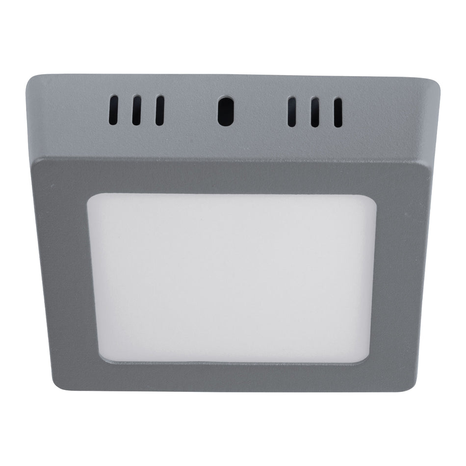 Luminario LED tipo plafón 6 W, cuadrado, luz de día, gris SKU PLA-218L0